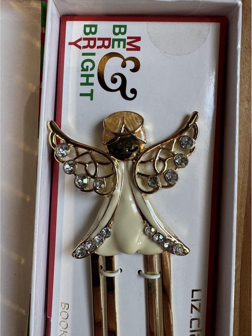 VTG Liz Claiborne Angel Bookmark Be Merry & Bright -Holiday Christmas Decor